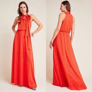 NWT Sachin & Babi Cecelia Tie Neck Maxi Dress